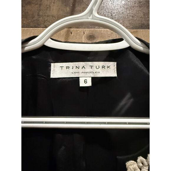 Trina Turk Black Floral Cropped Jacket with Matching Pants and Top –S6 - Picture 2 of 10